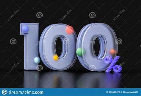 Glassmorphism Percent Discount Coupon Symbol D Render Banner Stock