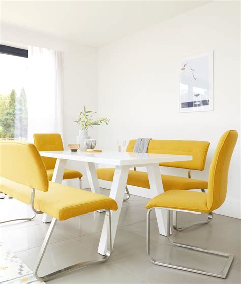 Mustard Dining Bench Set Dining Chairs Cantilever Dining Chair