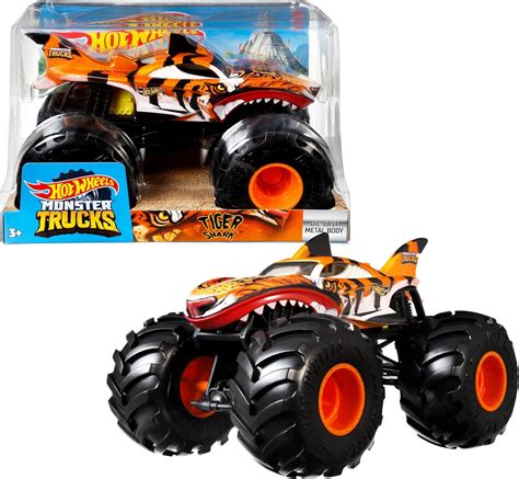 Hot Wheels Monster Trucks Tiger Shark Voiture Aux Roues Géantes Véhicule échelle 1 24 Jouet