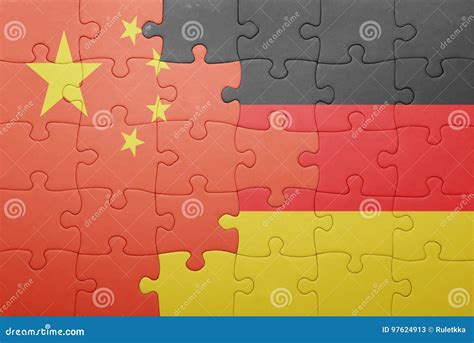 Puzzle with the National Flag of Germany and China Stock Image - Image of banner, asian: 97624913