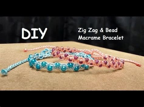 How To Make A Zig Zag And Bead Macrame Bracelet Tutorial Bracelet Tutorial Macrame Bracelet