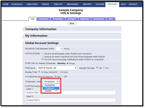 Whentowork Customize Employee” Label