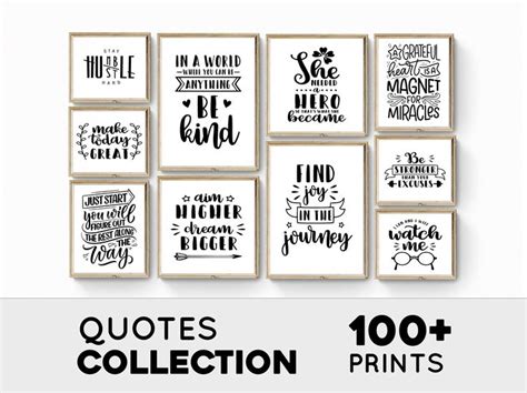 A Set Of Nine Black And White Prints With The Words Quotes On Them In