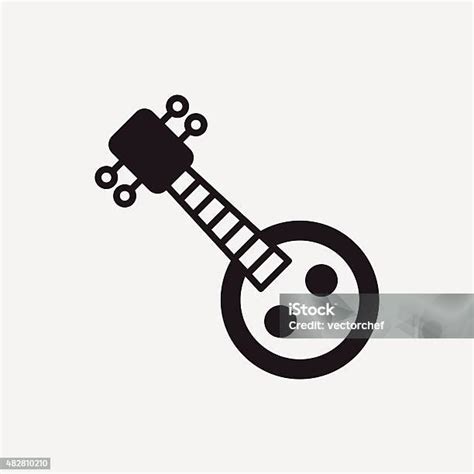 alat musik ikon lute cina ilustrasi stok  gambar