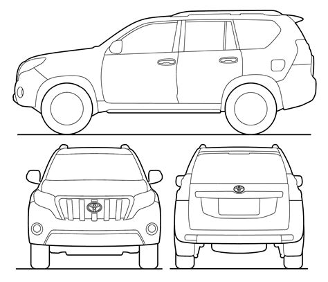 Toyota Land Cruiser Prado 2015 Blueprint - Download free blueprint for ...