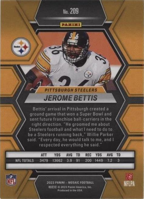 2023 Panini Mosaic Jerome Bettis 209 For Sale EBay