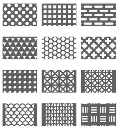 Perforated metal patterns: | Perforated metal panel, Perforated metal ...