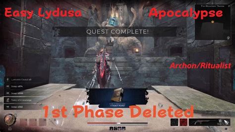 Easy No Hit Apocalypse Archon Ritualist Lydusa Kill Remnant Dlc