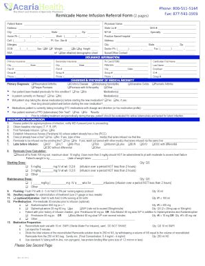 Fillable Online Home Infusion Referral Form Pages Acariahealth