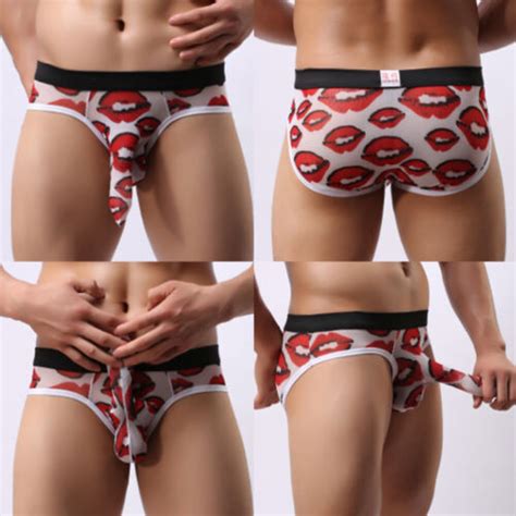Longjiang Sexy Mens Elephant Nose Underwear Briefs Lingerie Mesh Print S M L Ebay