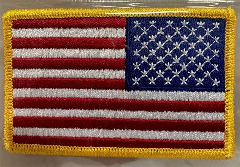 Reverse American Flag Patch Gold Border Massachusetts Fire Academy