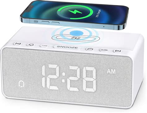 Reloj Despertador Digital Radio Fm Estaci N De Carga Inal Mbrica R Pida