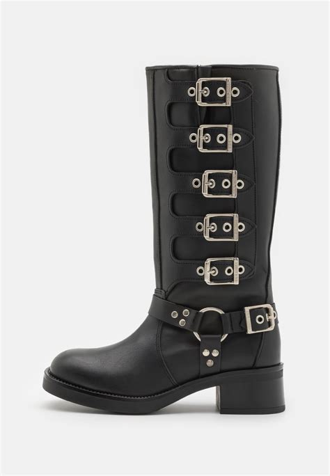 Steve Madden Battle Cowboybiker Boots Blackblack Zalandoie