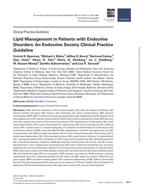 PDF Lipid Management In Patients With Endocrine Disorders An