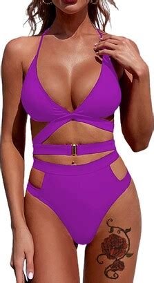 Avanova Women S Bikini Set Crisscross Cut Out Swimsuits Piece High