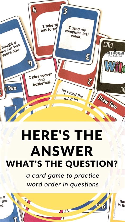 What S The Question Word Order In Questions Card Game In This