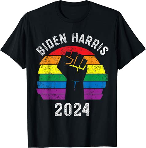 Biden Harris BLM LGBT Rainbow Gay Pride Election Retro T Shirt Walmart