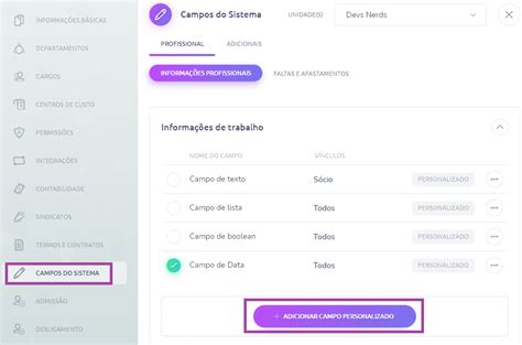 Como Criar Campos Personalizados Na Convenia