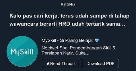 Kalo Pas Cari Kerja Terus Udah Sampe Di Tahap Wawancara Berarti Hrd