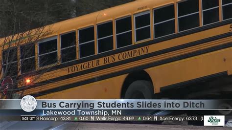 School Bus Slips Into Ditch Amid Icy Conditions Near Duluth Youtube