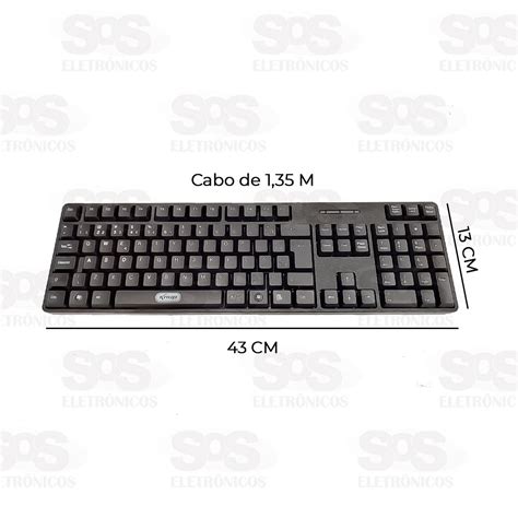 Teclado Padrão ABNT2 Fio USB Silencioso Knup kp 2044