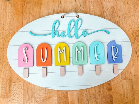 Summer Door Hanger Summer Signs Cute Signs Summer Diy Wreath Crafts