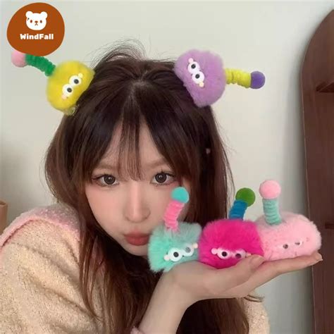 【windfall】 Big Eyes Hair Clip Cute Plush Bangs Duckbill Hairpin Funny