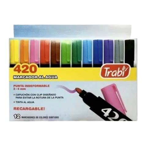 Marcador Trabi Plus Estuche Tinta Al Agua X U