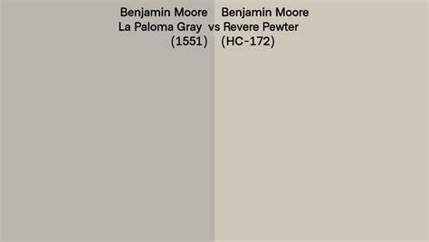 Benjamin Moore La Paloma Gray Vs Revere Pewter Side By Side Comparison