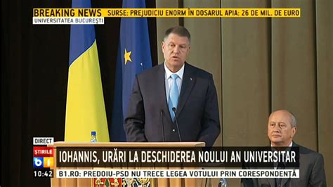 Klaus Iohannis Urari La Deschiderea Anului Universitar Youtube