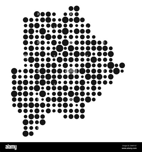 Botswana Map Silhouette Pixelated Generative Pattern Illustration Stock