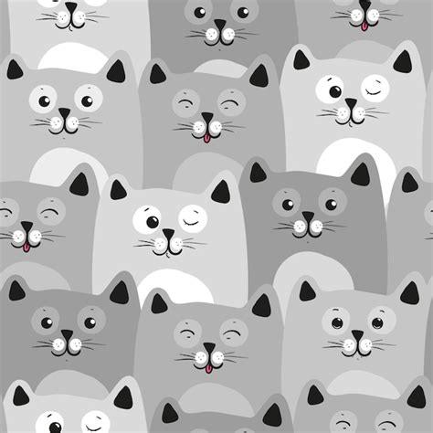 Premium Vector Cute Cats Colorful Seamless Pattern Background With Cats