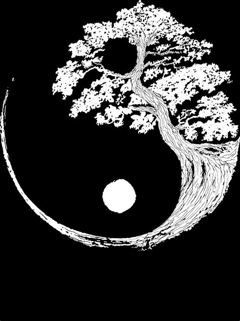 Yin Yang Bonsai Tree Japanese Buddhist Zen Poster For Sale By