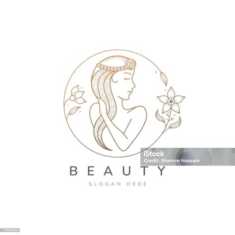 logo kecantikan  template desain gaya wanita   lingkaran