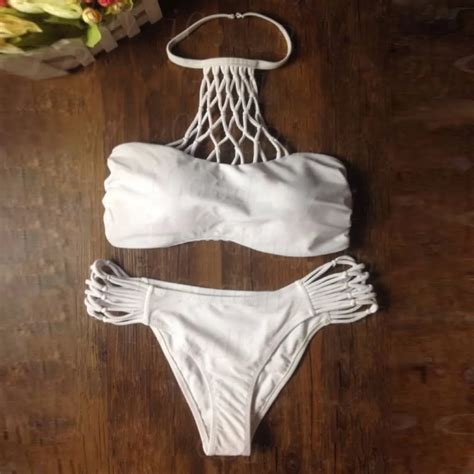 Yeni Sıcak Push Up Bikini Brezilyalı Biquini Asın Boyun Tipi Mayo Kadınlar Seksi Bikini Seti