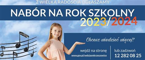 Rekrutacja na rok szkolny 2023 24 Państwowa Szkoła Muzyczna I stopnia