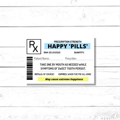 Free Printable Prescription Labels Joke Happy Pills And Chill Pills