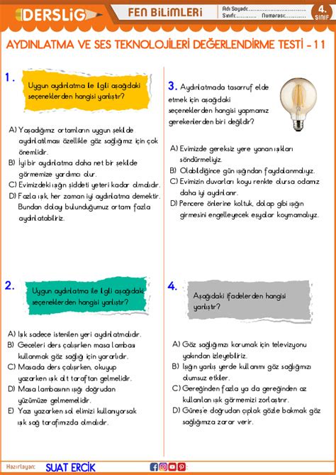 S N F Fen Bilimleri Aydinlatma Ve Ses Teknolojileri De Erlendirme