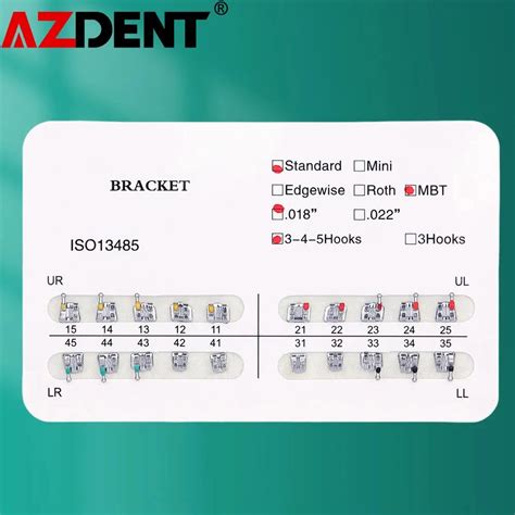 1Pack AZDENT Standard Type Dental Orthodontics Bracket Roth MBT