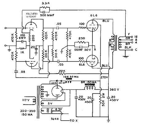 6l6 Push Pull Amplifier Schematics 6l6 Pp Push Pull Pentode