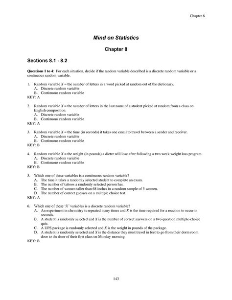 Mind On Stats Test Problems Chapter 8 - Mind on Statistics Chapter 8