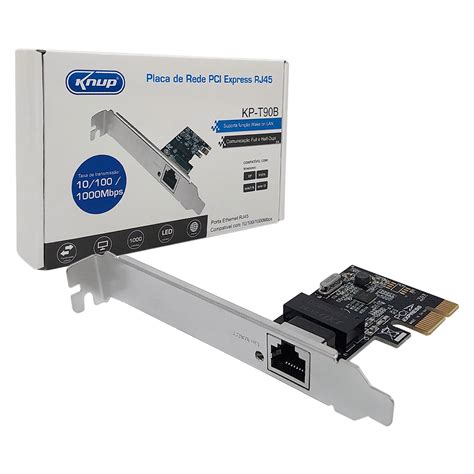 Placa De Rede PCI Express RJ45 10 100 1000 KNUP KP T90B Cavuca