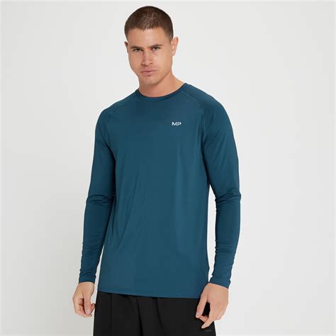 Mp Men S Velocity Long Sleeve T Shirt Blue Wing Teal Myprotein