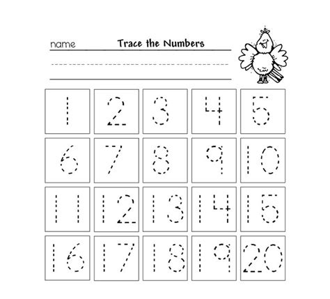 Trace Numbers 1 20 Kiddo Shelter Numbers Preschool Preschool