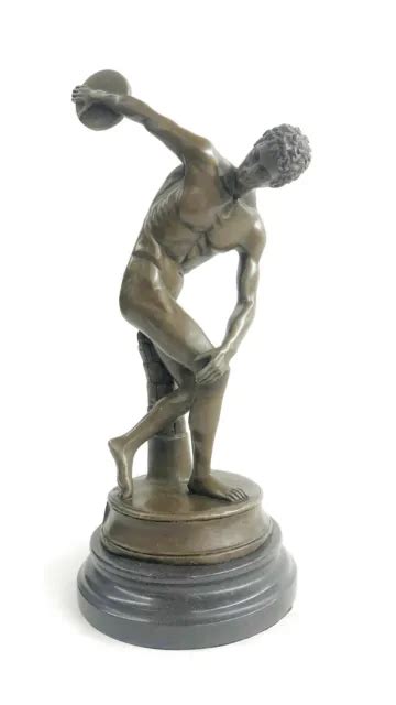 Griego Discobolus Myron Estatua Discus Lanzador Bronce Escultura Atleta