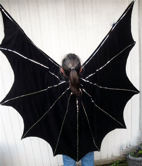 Vintage Bat Wings Costume For Halloween With Cape Black With Etsy Bat Wings Costume