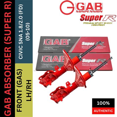 Original Gab Super R Absorber Front Rear Gas Civic Sna Fd