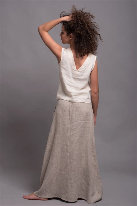 A Line Long Linen Skirt Women S Linen Clothes Shantima Long Linen