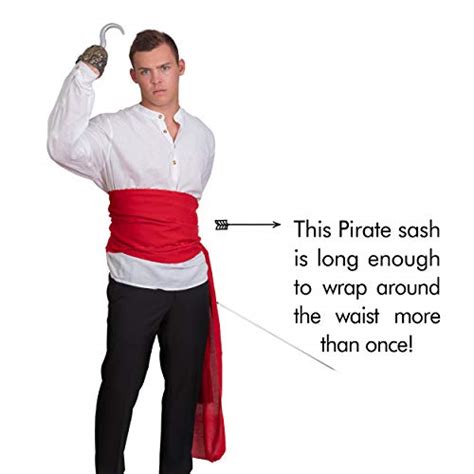 Skeleteen Red Pirate Sash Belt Red Medieval Renaissance Pirates Tie