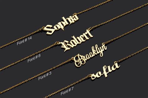 Personalized Script Name Plate Necklaces 14k Solid Gold Christmas T